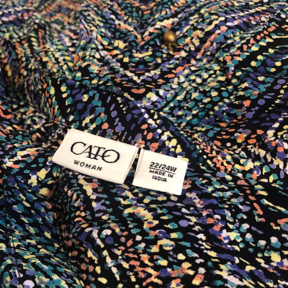 Cato Fashions Tunic Top Size 22/24W - Multicolored abstract design - Picture 11 of 14